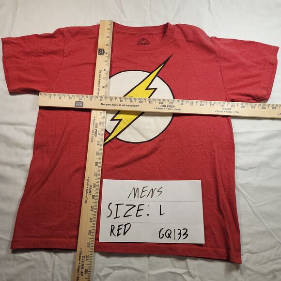 DC The Flash Short Sleeve Graphic Crew Neck T Shirt Mens Size Large L Red - Picture 6 of 9
